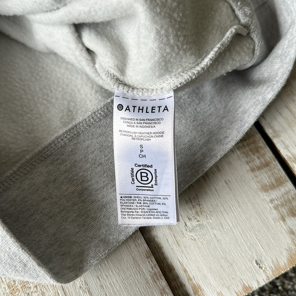 Athleta Pullover Hooded Sweatshirt Light Grey Size S - Picture 7 of 9